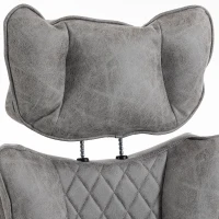 HOMCOM Executive Office Chair, Leathaire Big and Tall Office Chair 180 kg with Wide Seat, Reclining, Lumbar Support, Grey(m-11)