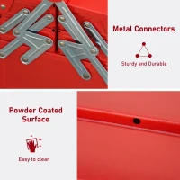 DURHAND Metal Tool Box 3 Tier 5 Tray Professional Portable Storage Cabinet Workshop Cantilever Toolbox with Carry Handle, 45cmx20cmx34.5cm, Red(m-6)