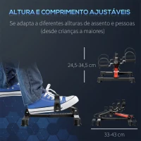 HOMCOM Mini Bicicleta Estática de Exercícios Mini Bicicleta Estática com Altura e Comprimento Ajustáveis Tela LCD Máquina de Pedalar de Mãos e Pernas 33-43x40x24,5-34,5 cm Preto(m-4)