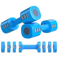SPORTNOW Conjunto de Halteres Ajustáveis 4 em 1 1/1,5/2/2,5 kg com Pegas Antideslizantes e Design Quadrado Azul(m-11)