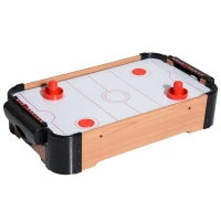 HOMCOM Air Hockey Juego de Mesa de Madera con Ventilador 2 Discos y 2 Empujadores 56x31x10.5cm(m-1)