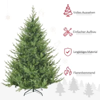 HOMCOM kerstboom, kunstspar, realistische uitstraling, snelle montage, kunststof, groen, 136 x 136 x 180 cm(m-4)