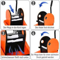 HOMCOM schoonmaakwagen, verrijdbare emmer, schoonmaakemmer, dweilwagen met uitwringer(m-5)