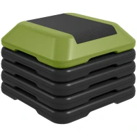 SPORTNOW Step Fitness Antiderrapante com Altura Ajustável de 10/15/20/25/30 cm Carga Máxima de 150 kg Verde(m-11)