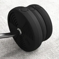 SPORTNOW Halterset 25 kg antislip curlstang met 6 gewichten, PVC-coating, stalen halterstang(m-4)