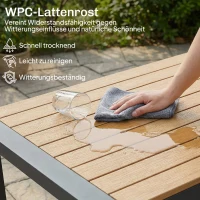 Outsunny Tuinmeubelset aluminium zitgroep voor 4 personen waterafstotend extra diep met 2-zitsbank, 2 fauteuils en bijzettafel(m-7)