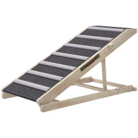 PawHut Dog Ramp for Couch, Adjustable Folding Pet Ramp, 4 Adjustable Height Dog Climbing Ladder, 35/43/47/50 cm Height(m-11)