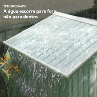 Outsunny Abrigo de Jardim 213x130x185cm Abrigo de Jardim Metálico de Exterior com 2 Portas Deslizantes e 4 Janelas Verde Claro(m-8)