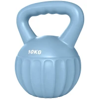 SPORTNOW Kettlebell Kugelhantel 6 kg Gewicht-Hantel mit Sand befüllt für Anfänger Zuhause Krafttraining 21 x 21 x 27 cm Blau(m-11)