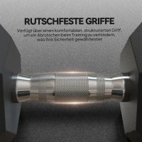 HOMCOM hexagon dumbbell gietijzeren dumbbell rubberen dumbbell handvat gekartelde gewichten metaal rubber zwart 1 x 15 KG(m-5)