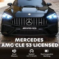 AIYAPLAY Licensed Mercedes AMG Kids Electric Car, 12V Ride On Car with Dual Motors, Remote Control for 3-6 Years, Black(m-4)