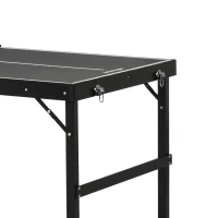 SPORTNOW 5ft Mini Table Tennis Table, Folding Ping Pong Table with Net and Aluminium Frame, Portable Ping Pong Game Set for Indoor Outdoor Use, Black(m-8)