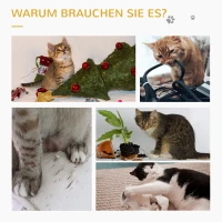 PawHut Kratzbaum Katzenbaum Kletterbaum für Katzen Katzenkiste mit Katzenball Grau 30x30x50 cm(m-6)