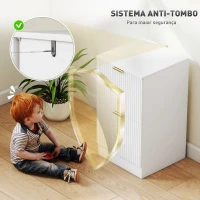 HOMCOM Arquivador de Escritório com 2 Gavetas Frentes Caneladas Móvel para Arquivo para Tamanho A4 ou Carta 40x40x71 cm Branco(m-6)