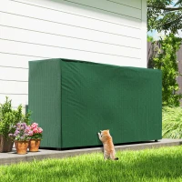 Outsunny Firewood Rack with Waterproof Cover, Heavy Duty Metal Log Store Indoors, Log Storage Holder for Outdoor Indoor Fireplace, 200 x 36 x 99 cm, Dark Green(m-8)