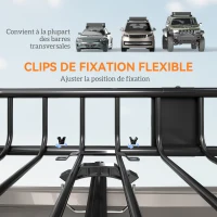 HOMCOM Porte-bagages Galerie de toit pour voiture en métal réglable en longueur de 109 à 162L cm Charge max 100kg(m-5)