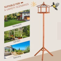 PawHut Wooden Bird Table for the garden Feeding Station, 153Hcm(m-4)