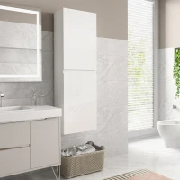 kleankin Bathroom Storage Unit, Tall Bathroom Cabinet with 2 Cupboards and Adjustable Shelves, White(m-7)