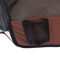 PawHut Parque Dobrável para Cães e Gatos, Cercado Portátil para Animais Pequenos em Tecido Oxford Impermeável, Ø90x41 cm, Castanho(m-8)