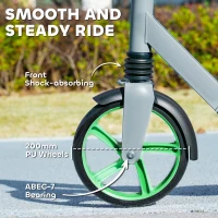 AIYAPLAY Foldable Kids Scooter with Adjustable Handlebar, 200mm Big Wheel, Rear Fender Brake, for Ages 6-12 Years, Green(m-5)