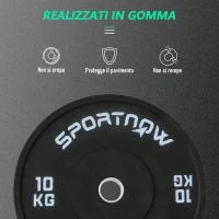 SPORTNOW Set di 2 Dischi Palestra da 10kg per Bilanciere e Manubri con Attacco Ø5cm, Nero(m-5)