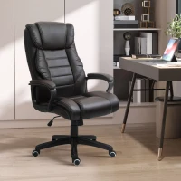 Vinsetto Bürostuhl mit Massagefunktion, höhenverstellbarer Chefsessel, ergonomischer Drehstuhl, 6 Vibrationspunkte, Braun(m-10)