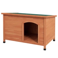 PawHut Hundehütte Hundehütte aus Holz Hundehütte XXL, 100 cm x 65,5 cm x 68 cm, Braun + Grün(m-1)