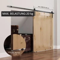 HOMCOM Schuifdeuren-Beslagset 180 cm Compleet Set met Rails, Rollen, Anti-Spring Apparaten Koolstofstaal(m-5)