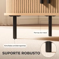 HOMCOM Mesa de Centro com Portas Deslizantes Mesa de Café Oval com Armazenamento Oculto 100x55x40 cm Natural(m-7)