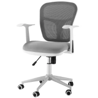 Vinsetto Silla de Oficina Ergonómica Silla Escritorio Giratoria con Altura Ajustable Reposabrazos Soporte Lumbar Respaldo de Malla Transpirable 57x58,8x88-96 cm Gris(m-11)