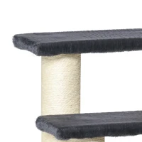 PawHut Dierentrap kattentrap hondentrap trap voor katten honden 4 treden grijs(m-10)