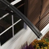 Outsunny® luifel voordeurluifel 120 x 80 cm luifel overkapping polycarbonaat polycarbonaat bruin | Aosom.de(m-9)
