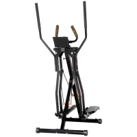 HOMCOM Cyclette Ellittica con 4 Livelli di Resistenza, Monitor LCD e 2 Ruote, in Acciaio e ABS, 90x62x150 cm, Nero(m-11)