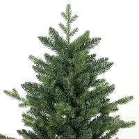HOMCOM 7ft Artificial Christmas Tree with 2080 Realistic Tips, Hinged Xmas Tree with Wide Shape for Home Office, Green(m-12)