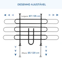 PawHut Grade de Segurança de Carro para Cães Ajustável em Largura e Altura 87-135x85x120cm Grade Separadora para Porta Malas de Carro Universal Metal Preto(m-5)