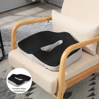 HOMCOM Coussin chaise bureau en mousse à mémoire - coussin coccyx ergonomique avec fond antidérapant et housse en maille(m-2)