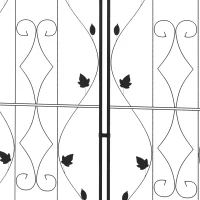 Outsunny Rankgitter Stahl 2er Set zum Stecken rostfrei Rankhilfe mit Blättern 50 x 186 cm Schwarz(m-7)