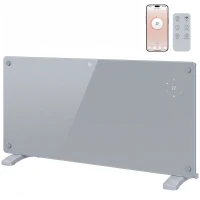 HOMCOM 2000W Smart Panel Heater Wall Mounted & Freestanding, Electric Heater with Weekly Timer, Open Window & Anti-Frost, Grey(m-13)