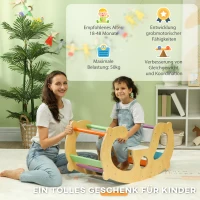 AIYAPLAY 2-in-1 klimrek met schommelstoel, houten klimboog om te schommelen en klimmen, klimspeelgoed, voor kinderen 1,5-4 jaar, binnen, multicolor(m-7)
