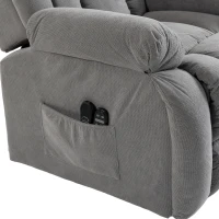 HOMCOM Recliner Armchair Lift Chair, Electric Recliner Chair with Vibration Massage and Heat, Wide Seat, USB Port, Light Grey(m-11)