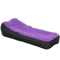 Outsunny Aufblasbarer Sitzsack, wasserdicht, bis 200 kg Tragkraft, 195x83x52cm, Violett(m-1)