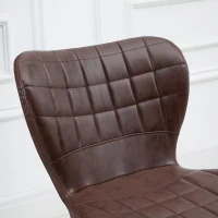HOMCOM Bar Stools Set of 2 Adjustable Height Swivel Bar Chairs in PU Leather with Backrest & Footrest, Brown(m-8)