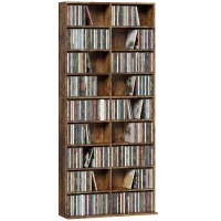 HOMCOM 640 CD Storage Tower - Rustic Brown(m-13)