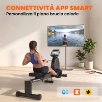 SPORTNOW Vogatore Magnetico Pieghevole con 16 Livelli di Resistenza, Nero(m-5)