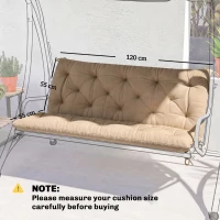 Outsunny Garden Bench Cushion, 2 Seater Swing Chair Cushion, Seat Pad with Ties for Indoor and Outdoor Use, 110 x 120 cm(m-3)