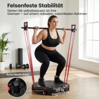 SPORTNOW Push-Up Board 7-in-1 Verstelbaar Push-Up Bord met Weerstandsbanden, Wieltjes en Deuranker, Opvouwbaar(m-7)