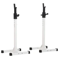 HOMCOM Porta Bilanciere Universale in Acciaio, Altezza Regolabile su 12 Livelli, Carico Massimo 150kg(m-11)