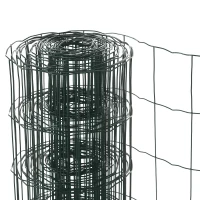 PawHut 0.6M x 10M Chicken Wire Mesh Roll Rabbit Poultry Animal Fence PVC Coated Steel Metal Garden Netting Fencing(m-1)