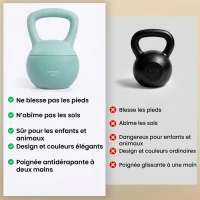 SPORTNOW Kettlebell 6 kg haltère avec poignée antidérapante pour fitness musculation cardio, 19 x 19 x 28 cm vert(m-7)
