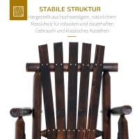 Outsunny schommelstoel met armleuningen, weerbestendig, massief hout donkerbruin(m-5)
